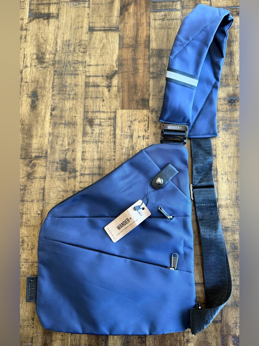 NWT Wander Plus Navy Anti‑Theft Travel Bag • Waterproof • Unisex • Crossbody